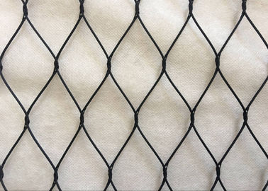 Weatherproof SS316 Knotted Rope Mesh , Black Oxide Wire Cable Netting